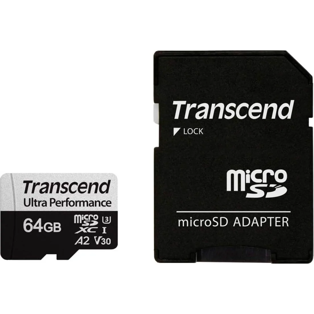 Memoria microSD Transcend TS64GUSD340S 64GB con adaptador UHS-I U3 A2