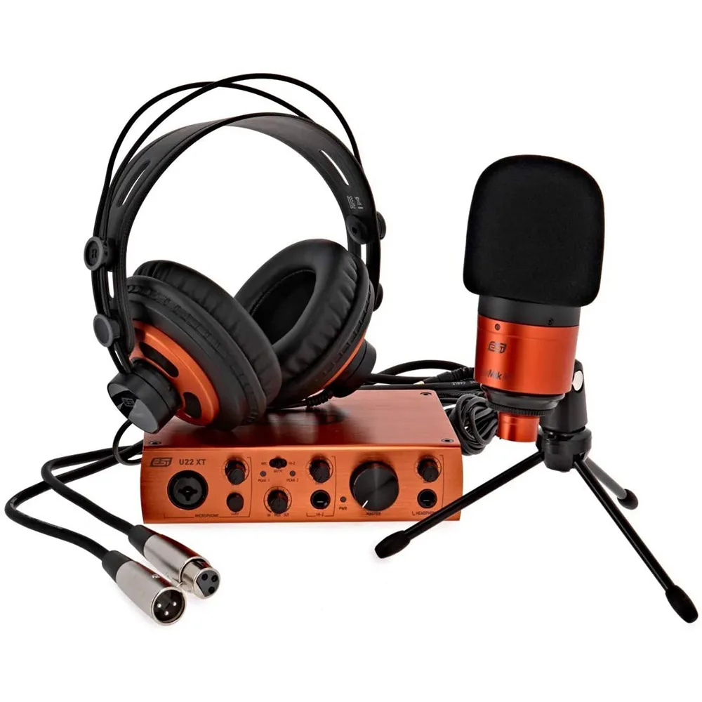 Kit de grabación ESI U22 XT con interfaz de audio, micrófono y audífonos