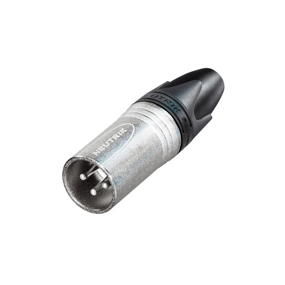 Conector XLR Macho de 3 Polos Niquelado Neutrik