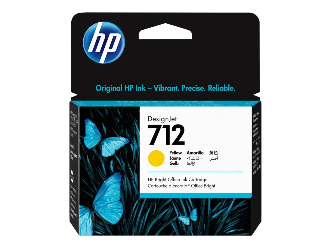 Cartucho de tinta original HP 712 Amarillo de 29 ml 3ED69A