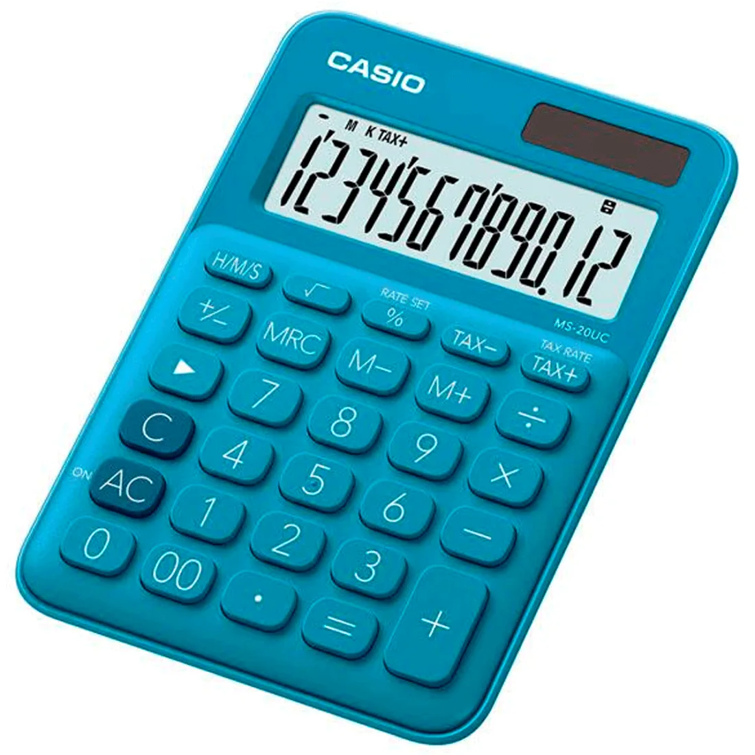 Calculadora de mesa compacta Casio MS-20UC-LB de 12 dígitos