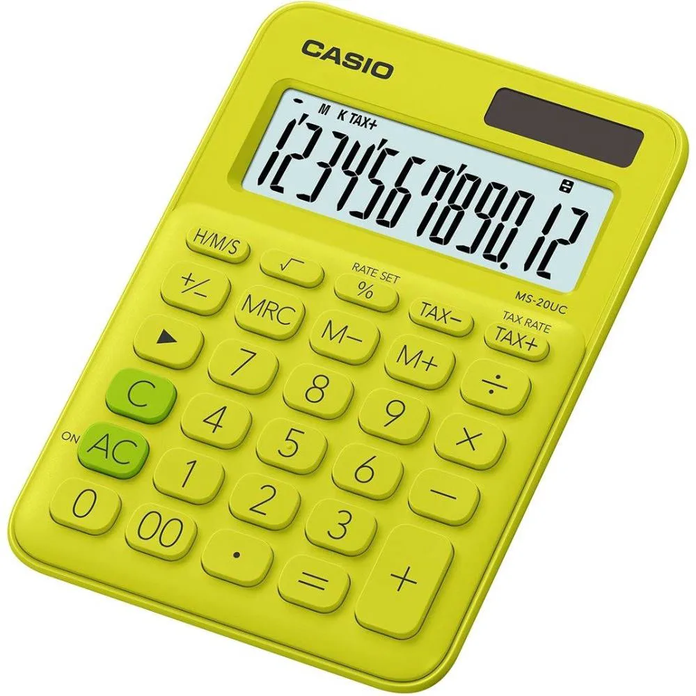 Calculadora de mesa compacta de 12 digitos Casio MS-20UC-YG