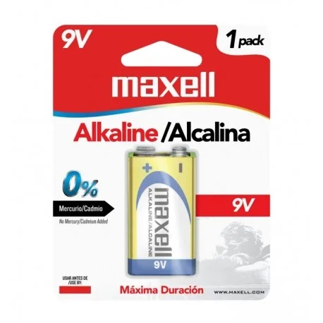 Batería Alcalina de 9V Maxell 6LR61