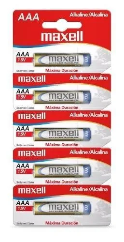 Pilas Alcalinas AAA Maxell LR03 Blíster de 5 Unidades