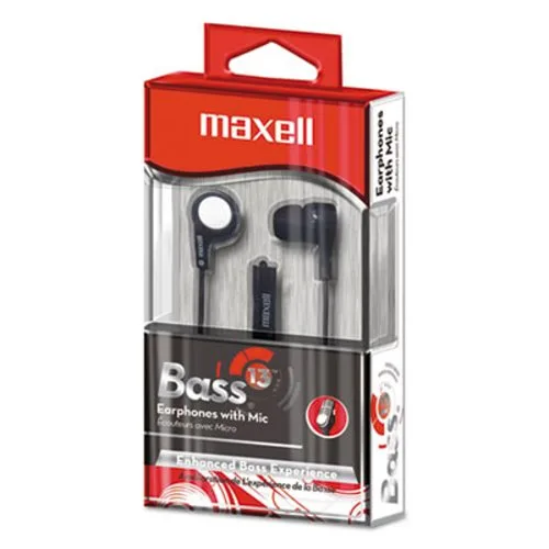 Audífonos intrauditivos Maxell IN-BAX con micrófono color negro