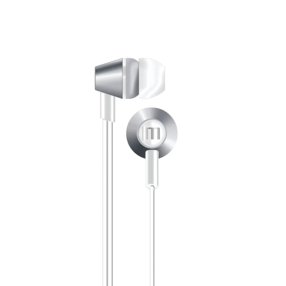 Audífonos In-Ear Metálicos con Micrófono Maxell iMetalz Blanco