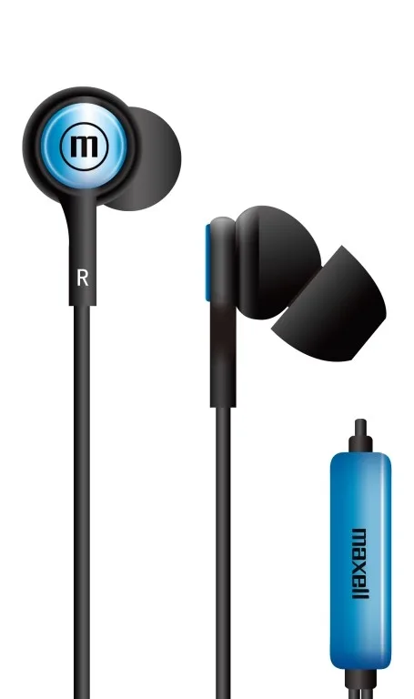 Audífonos Estéreo Intraurales Maxell IN-TIPS con Micrófono Azul