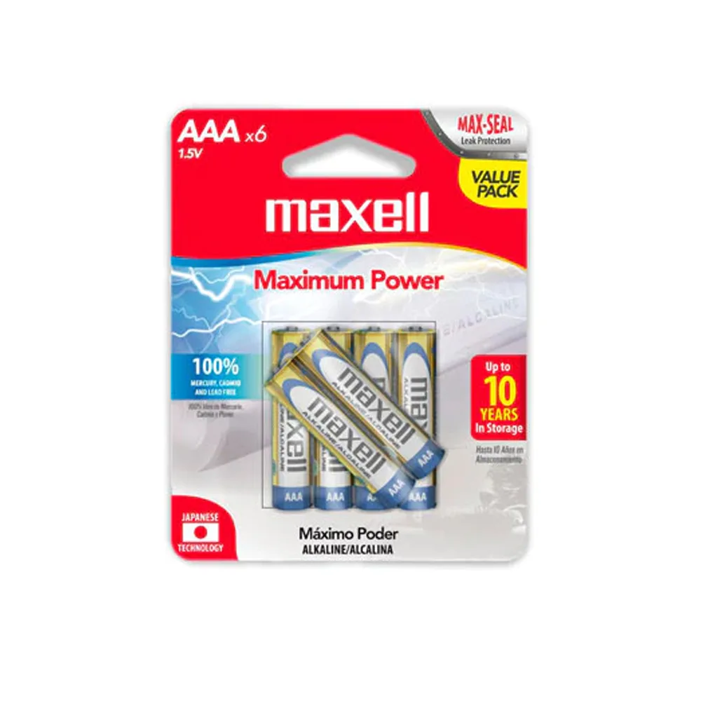 Bateria Alcalina AAA Maxell LR03 Pack 4 mas 2