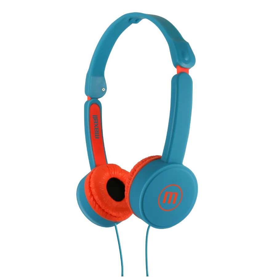 Audífonos para niños Maxell KZ-13 plegables con micrófono color azul