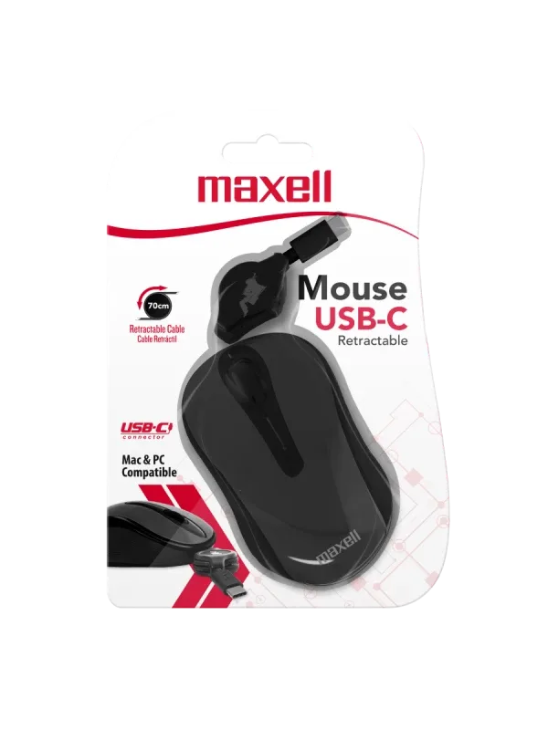 Mouse optico retractil USB-C Maxell MOWR-C