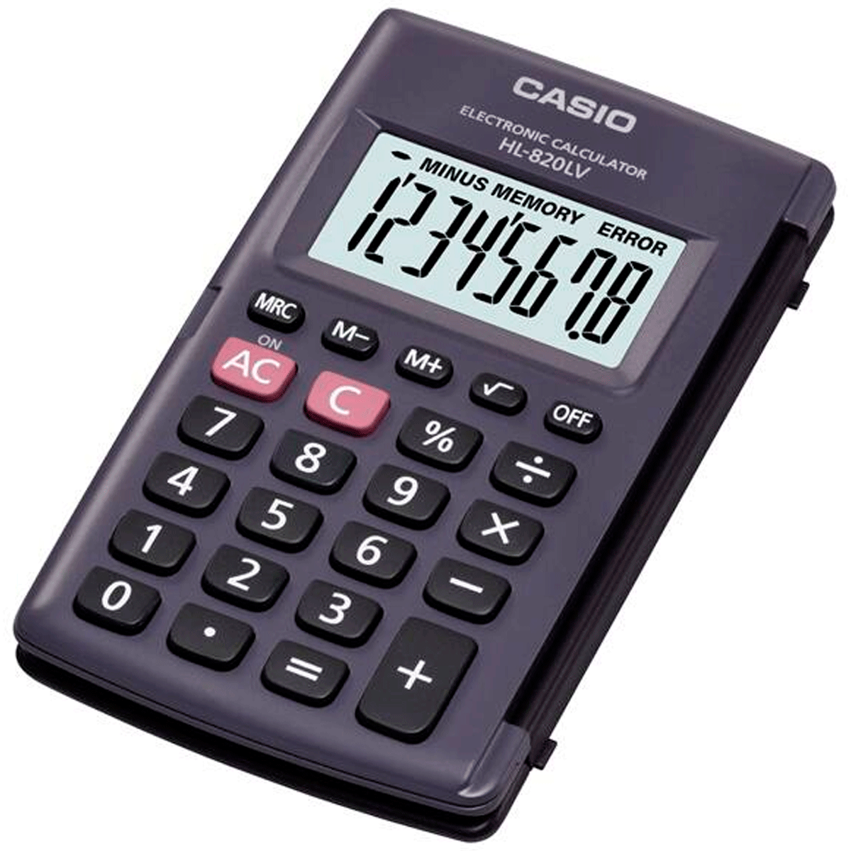 Calculadora de bolsillo Casio HL-820LV-BK de 8 dígitos con tapa
