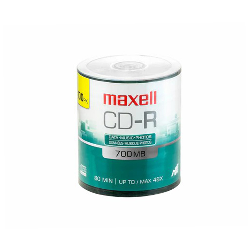 Disco Compacto Grabable Maxell CD-R 700MB Bulk 100 Unidades