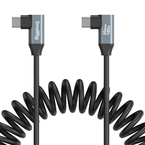Cable USB-C a USB-C angular en espiral SmallRig SMR-X-4792