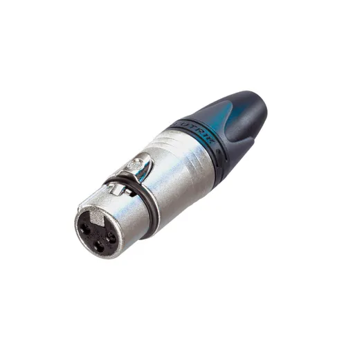 Conector XLR hembra de 3 polos niquelado para cable Neutrik