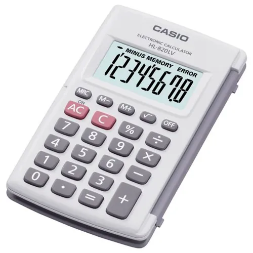 Calculadora de Bolsillo Casio HL-820LV-WE de 8 Digitos con Tapa