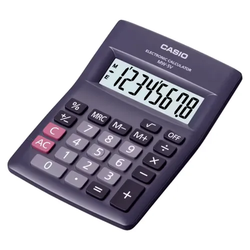 Calculadora de mesa compacta Casio MW-5V-BK de 8 digitos