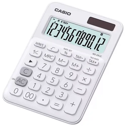 Calculadora de mesa compacta Casio MS-20UC-WE de 12 digitos