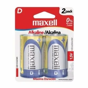 Bateria Alcalina Maxell LR-20 Tipo D Paquete de 2 Unidades