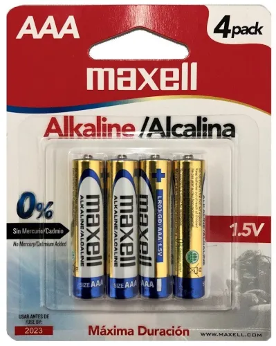Bateria Alcalina AAA Maxell LR03 Blister de 4 Unidades