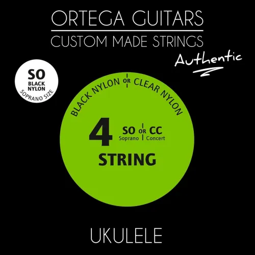 Cuerdas para Ukulele Soprano Ortega UKABK-SO Nylon Negro
