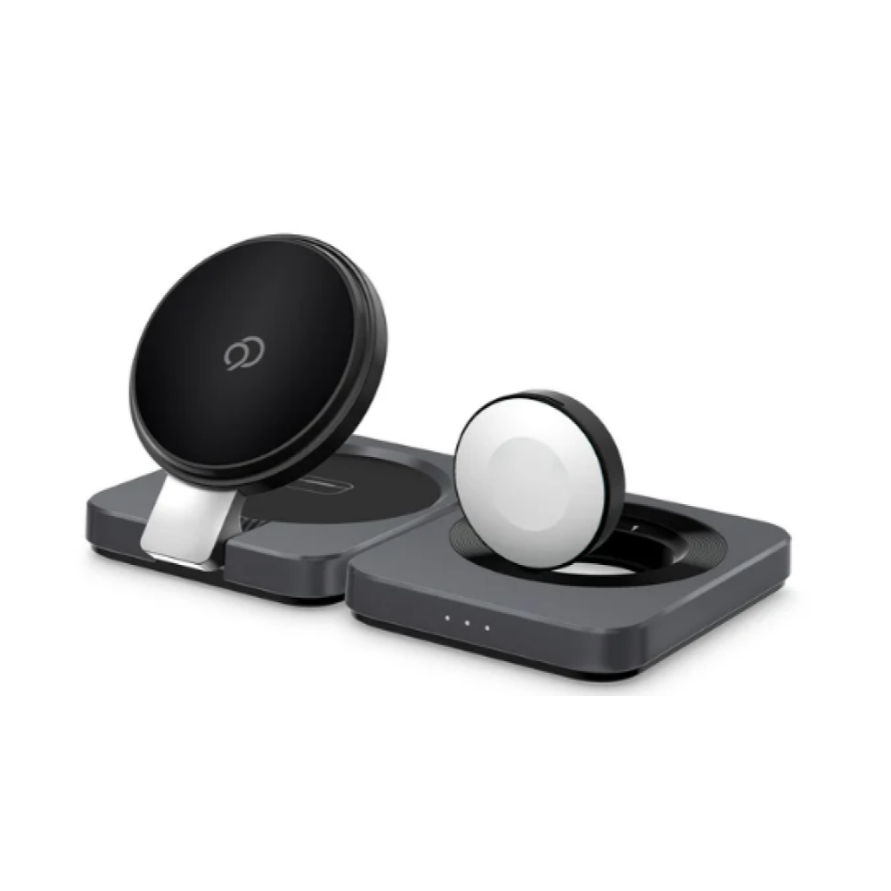 Base de carga inalámbrica 3 en 1 Nimbus9 Qi2 Gris 15W
