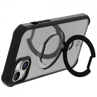 Funda Protectora Itskins Hybrid Stand para iPhone 15 Pro Negro
